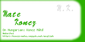 mate koncz business card